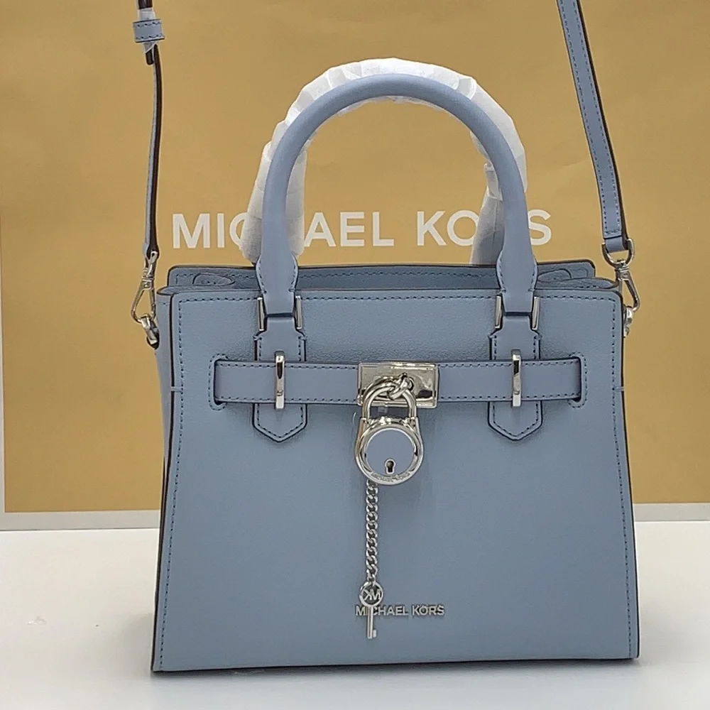MICHAEL KORS HAMILTON SMALL SATCHEL PALE GOLD COLOR - Picture 7 of 13